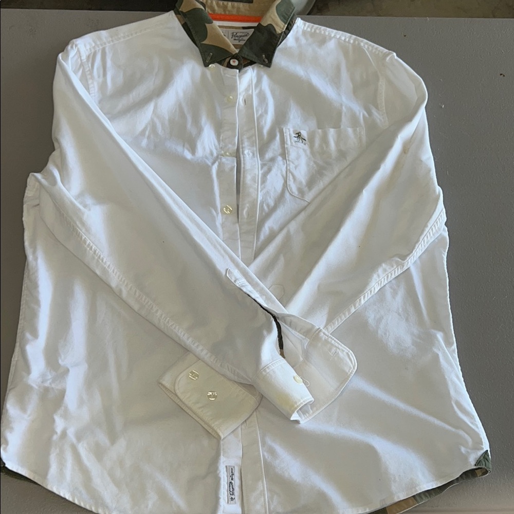 Original Penguin Camo Shirt with Orange Trim